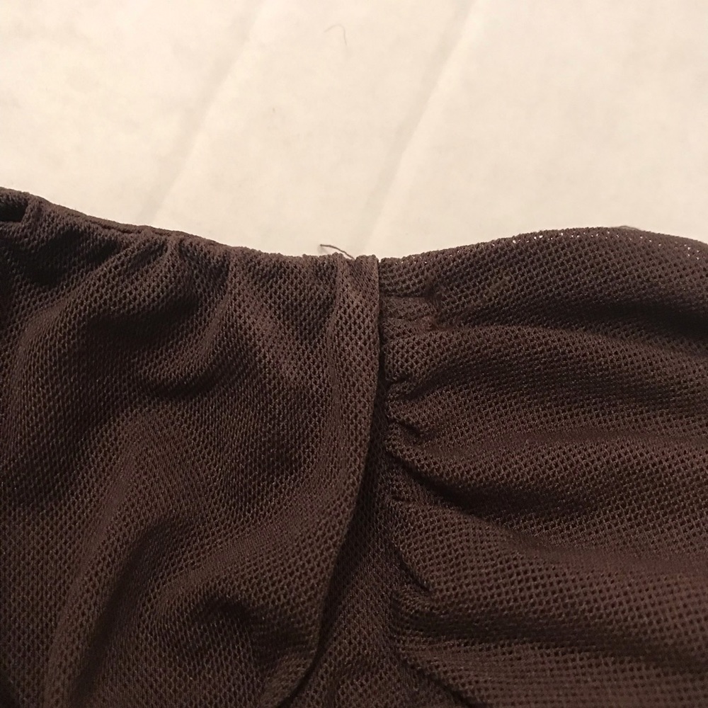 Vintage 90s Y2K brown nylon mesh  Slip dress - Picture 10 of 13